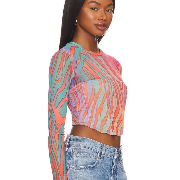 Milano Top in Multi Color Zebra Size Small - Picture 3 of 3